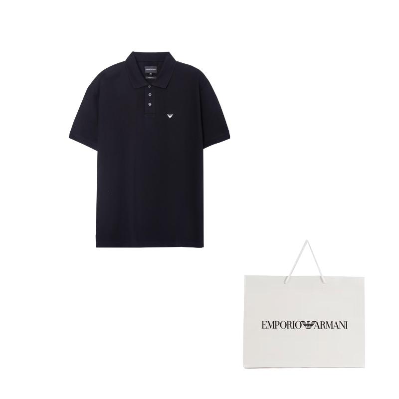EMPORIO ARMANI Micro Eagle Mercerised Pique Polo Shirt 8N1FQ2-1JTKZ-0999
