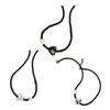 Fashion Glass Heart Star Charm Necklace Choker Neck Chain Elegant Clavicle Chain Black Beaded Necklace Y2K Jewelry