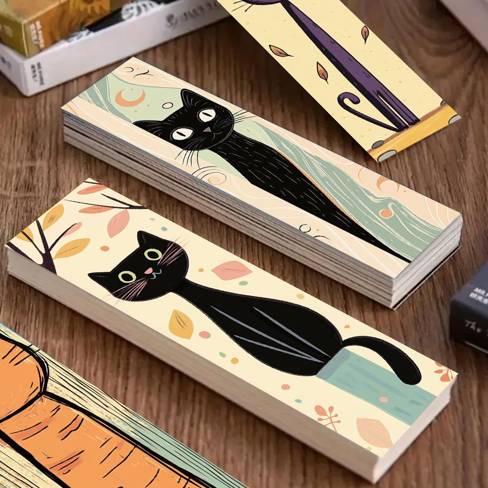 32 Stück. Cartoon geometrische Katzen Lesezeichen, geeignet für die Schulanfangszeit, Weihnachten, Halloween, Lehrer, Leser, Geburtstage.