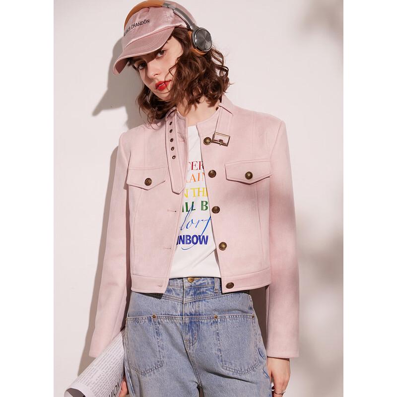 Women's Stand Collar Motorcycle Style Short Jacket