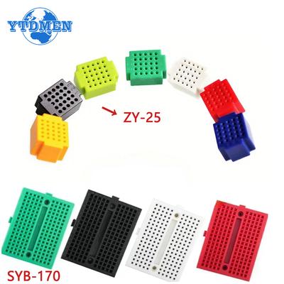 6 piezas/7 piezas Mini Protoboard Sin Soldadura SYB-170 ZY-25 Placa de Circuito Impreso Placa de Pruebas Blanco Negro Rojo Amarillo Azul Verde Kit DIY