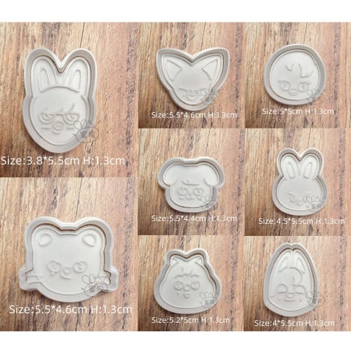 TARKAY Stray Kids Cookie Cutter Set (8 Pieces) - skzoo 2023 Concert MANIAC - Idol Support, Baking Supplies, Kitchen Press, Bento Box, Cooking, Biscuit