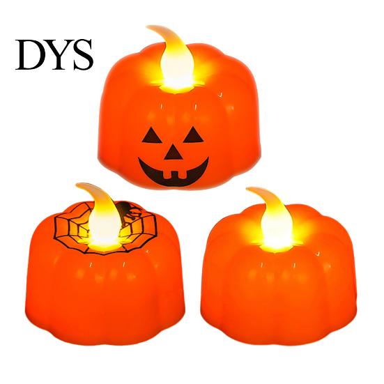 Indoor Festive Home Decor 2Pcs Halloween Pumpkin Flameless Candles, Battery Operated LED Candle, Decorative Candles Tabletop Display Ornaments Light,