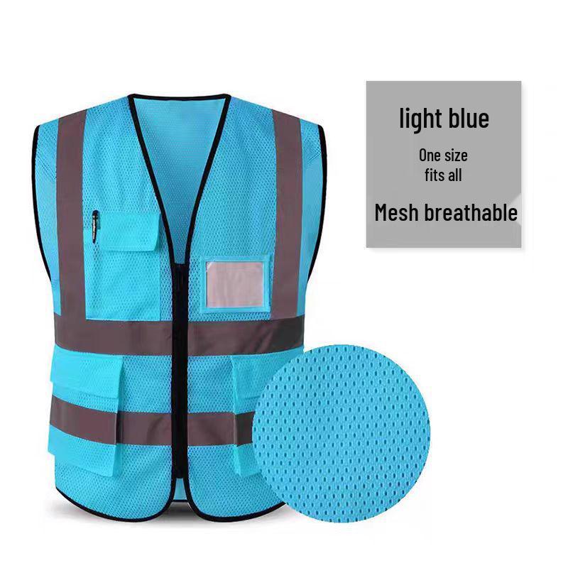 Reflective Logo Safety Vest - Breathable Summer Construction & Volunteer Gear
