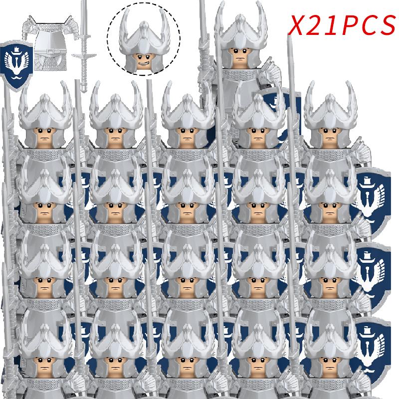 New 8pcs/lot MOC Uruk-hai Orc Army Group Orcus Figures Model Building Blocks LOTR Bricks Medieval Toys for Children gifts