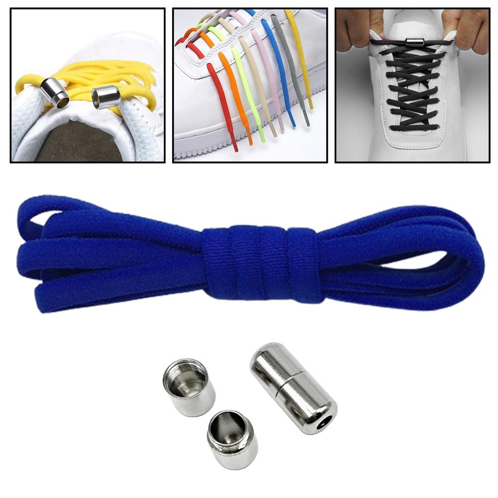 Lacets élastiques sans nœud 1 paire Universels Demi-ronds Lacets rapides Lacets sans nœud pour Baskets Chaussures de course Personnes âgées