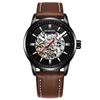 OCHSTIN Mechanical Watch Men Skeleton Steampunk Automatic Self Wind Classic Leather Strap Luminous Male Wristwatch Reloj Hombre