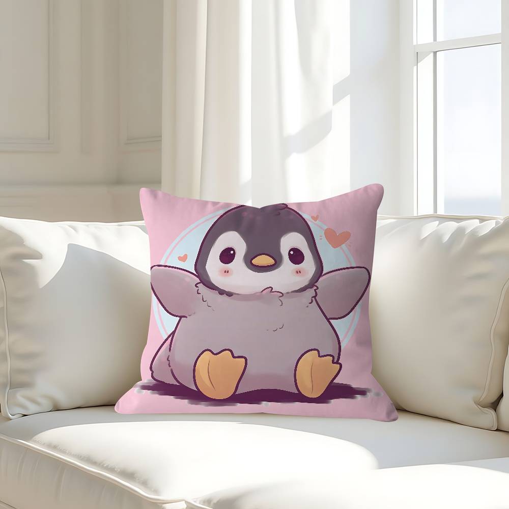 Cartoon Niedliche Tiere Kissenbezug Abnehmbarer Waschbarer Kissenbezug – Ganzjährig Weiches Leinen