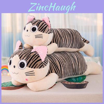 Adorable Grey Cat Plush Pillow Toy For Girls, Pp Cotton Filling, Short Plush Fabric, 25cm-55cm