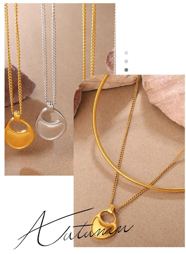 Elegant Saddle Shape Geometric Pendant Necklace