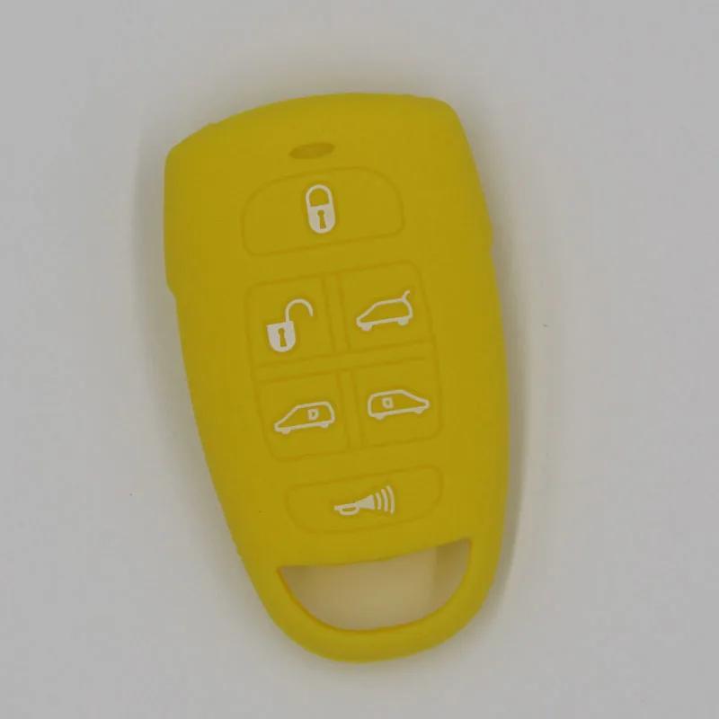 Silicone rubber Car Key Cover Case Holder Bag Shell Skin for Hyundai for Kia Sedona Mini Van 6 Buttons Smart Remote Key