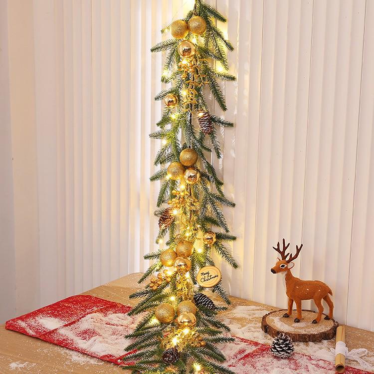 Weihnachtsszene Rattan Treppen- und Türhängekranz Ornament für Kamin, Einkaufszentrum, Hotel