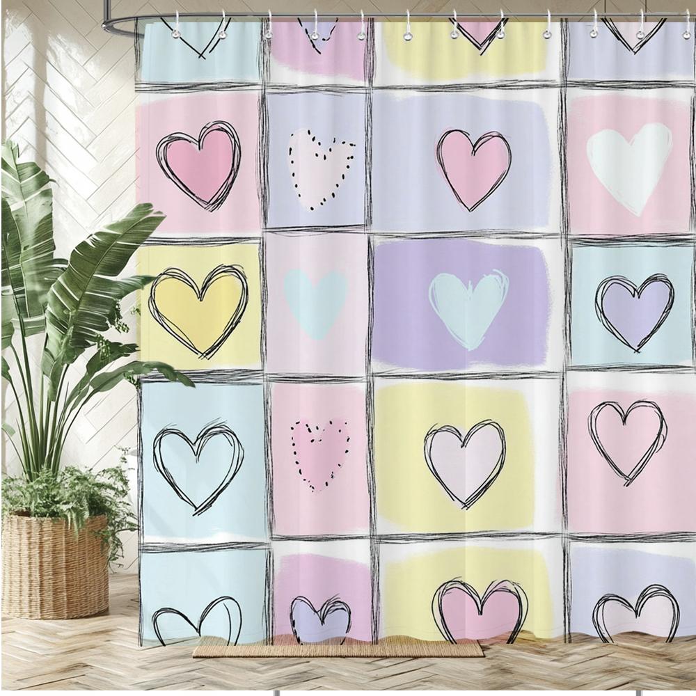 Modern pink romantic lips pattern Shower Curtain Bath Curtain Love Girl Printed Bathroom Curtains for Home Decoration Curtain