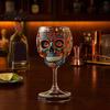 Themed Party Wine Glass Gothic Skull Glass Hand Painted Skeleton Goblet Day of The Dead Altar Accessory Decor Unique Bar Gift for Halloween Luxury