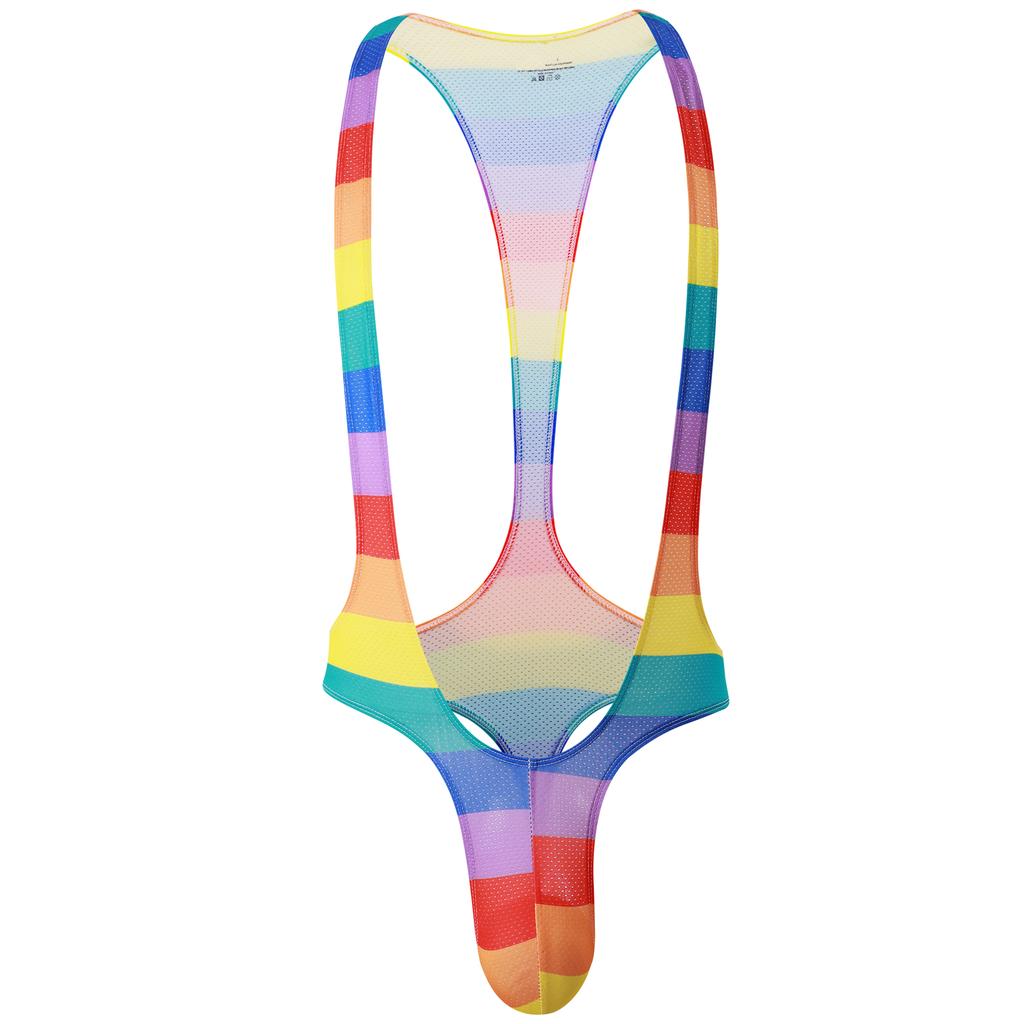 Gay Male Printed Bodysuits Body Shapers Men's Sexy Thongs Print Wrestling Singlet Leotards Sissy Men's Jockstrap Slips Jumpsuits