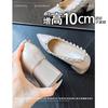 Fashion Inside Heightened Rivet 2025 Autumn New High Heels Shallow Block Heel Single Shoes for Women