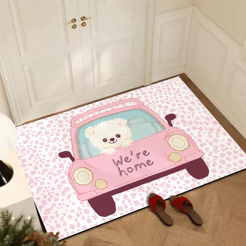 Cartoon cute bathroom mat non-slip quick drying mat household toilet absorbent carpet toilet door mat