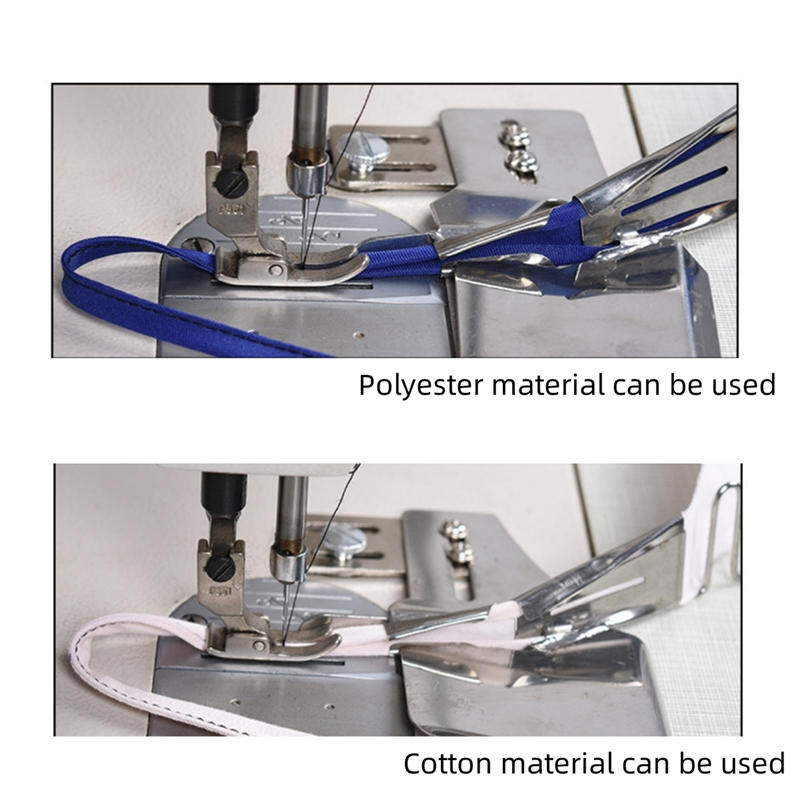 Nastavitelný Plochý Šev Dvojitý Skladač Nástavec pro Vázání Páskou Domácí Šicí Stroj Dvojité Zabalení Vytahovací Váleček