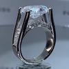 Egg-Shaped High Carbon Diamond Engagement Ring Wedding Anniversary Heart Of Eternity Diamond Ring Ring Girl