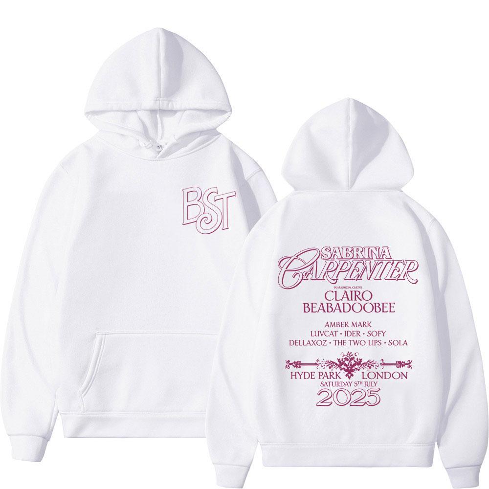 Singer Sabrina Carpenter Tour Double-sided Print Hoodie Men Women Fashion Pullover Loose Long Sleeves Aesthetics Sweatshirt