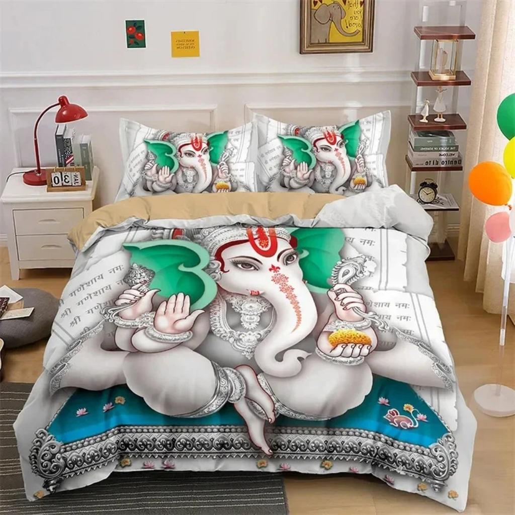 Bohemia Mandala Duvet Cover Indian Elephant Lord Ganesha Bedding Set Comforter Cover King For Boys Girls Room Decor