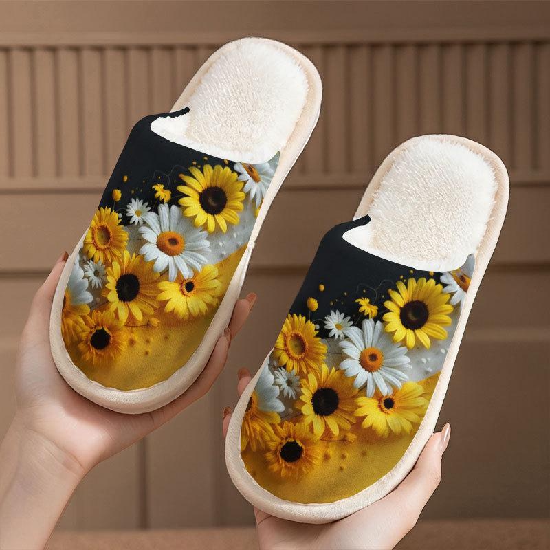 Men's High-Altitude Cattle Print Cotton Slippers - Autumn/Winter Couples Edition