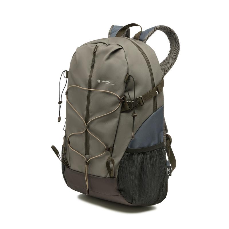 Li Ning Outdoor CF Sport Freizeit Verstellbarer Schultergurt Reißverschluss Rucksack Unisex Rucksack Stein-Lotus-Braun ABSU187-2