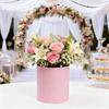 7 Round Flower-Themed Gift Boxes | Elegant Pink Paper Tubes | Includes Cardboard Decorative Clasps | No Assembly Required | Exquisite Gift Packaging