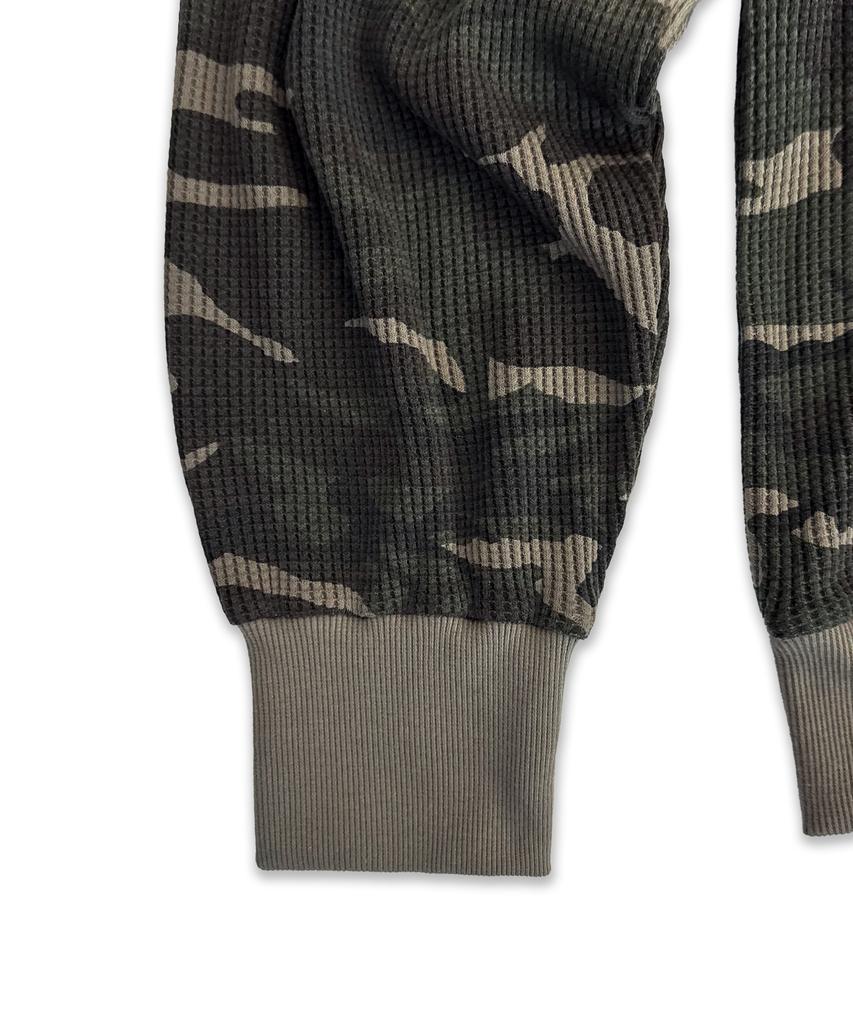 UNUSEDLAB Camo Embroidered Zip-Up Hoodie [Khaki]