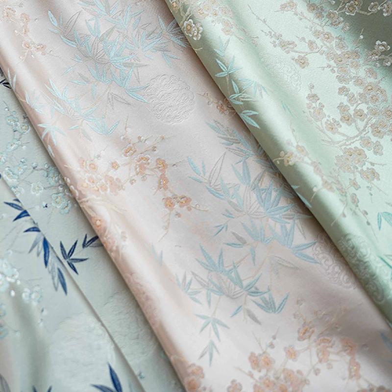 1M Butterfly Jacquard Satin Fabric For Sewing Chinese Hanfu Dress Cheongsam Bag Pillowcase Apparel Material Brocade Fabric