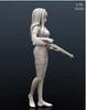 Barefoot Maiden Determining Her Next Target with a Heavy Rifle Unpainted Resin Assembly Kit Figure Plastic Model Doll Garage Kit 1/35
