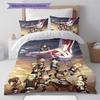 Attack on Titan Pattern Bedding,Quilt Set Quilt Cover Pillowcase Home Birthday Gift (1 * duvet cover + 2 * pillowcase, without core)