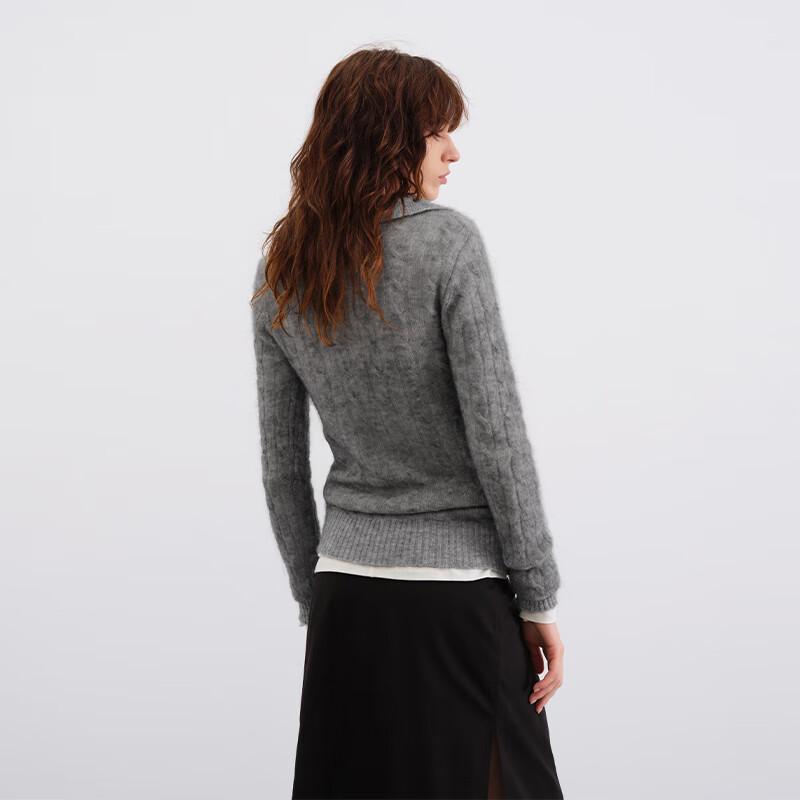 GREEN BELT Women's Slim Fit V-Neck Long Sleeve Knit Top