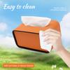 Light Luxury PU Leather Tissue Box Cover Rectangular Desktop Napkin Organizer High-end Stylish Living Room Paper Storage Box