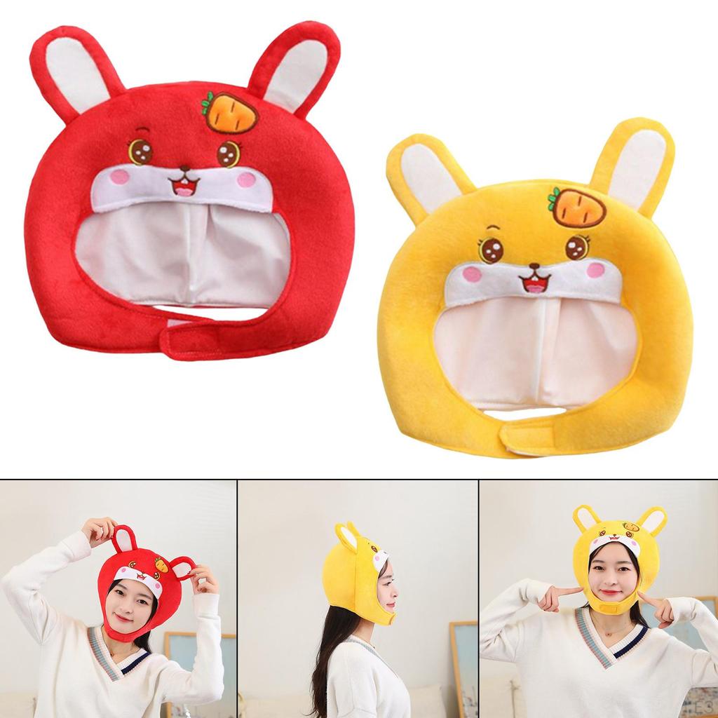 Cartoon Ear Hat Headband, Warm Headgear Comfortable Soft Plush Animal Headwear for Photo Props