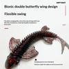 10Pcs Lure Set Floating Tpe Butterfly Swimbait Fork Tail Soft Lure Black Pit Bass Perch Chub Fishing Bait 65Mm1.3G