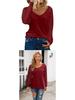 New Women's Patchwork Long Sleeve Striped Casual Loose Top