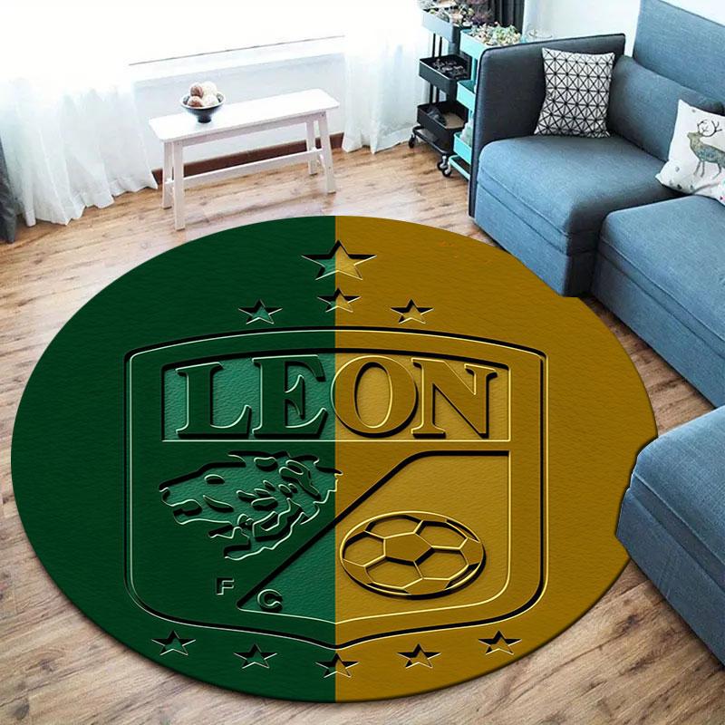 Club Leon Round Area Rug,Carpet Rug for Living Room Bedroom Sofa Playroom Decor,Non-slip Floor Mat