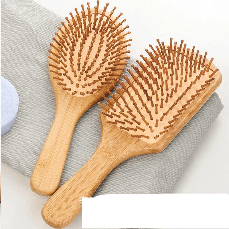 Sinle Beechwood & Nan Bamboo Oval Air Cushion Comb Set