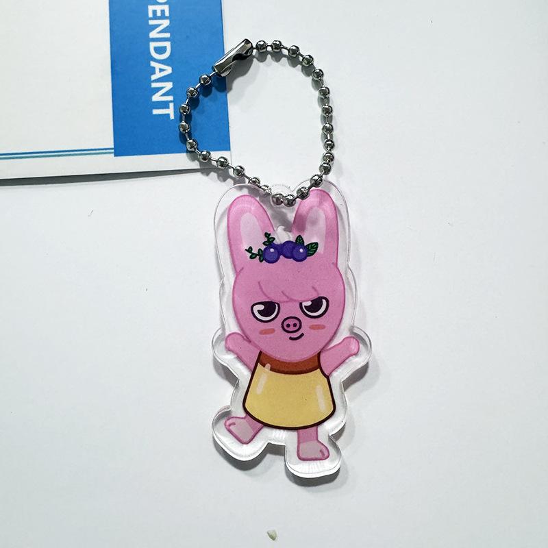 Stray Kids SKZOO Pudding Series Acrylic Keychain Cute Cartoon Animal Character Ball Chain Bag Pendant Fan Merchandise Gift for STAY