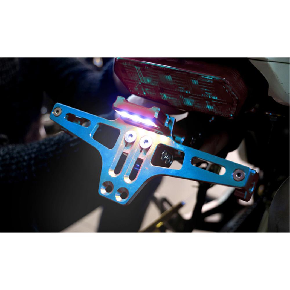 Blue Aluminium Alloy Motorbike Multiangle Adjustable License Number Plate Holder