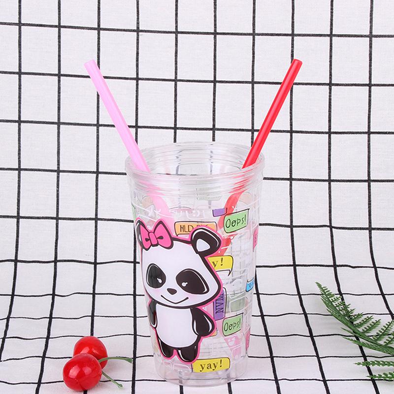 25Pcs Smoothie Straws Heart Shaped Pink Straws Drinking Cute Plastic Straws