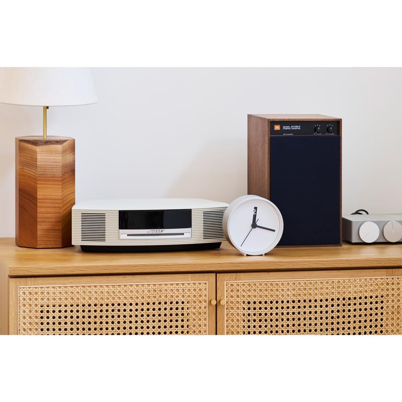 Lemnos Wanduhr zum Aufhängen, analog, extra normale Uhr, weißes Aluminium, extra normale Uhr, WH Lemnos RM24-07