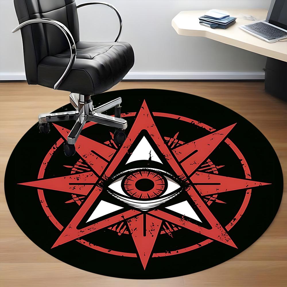 1pc Eagle Eye Symbol Office Round Area Rug, Under Office Chairs Bedroom Living Room Home Decor, Room Deco, Available In Various Sizes