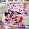 1PC Custom Name Happy Birthday Celebration Flannel Blanket Versatile,all-season Throw Suitable for the Living Room,bedroom,camping,travel,and Gift