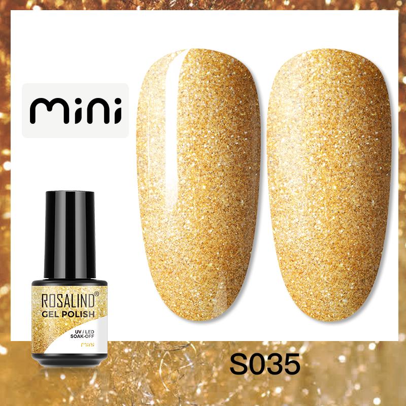 ROSALIND 150 Colors Mini Nail Gel Polish Soak Off UV Gel Nail Polish Long Lasting Base Top Gel Polish Temperature Cat Eye Glitter Nail Gel Glue