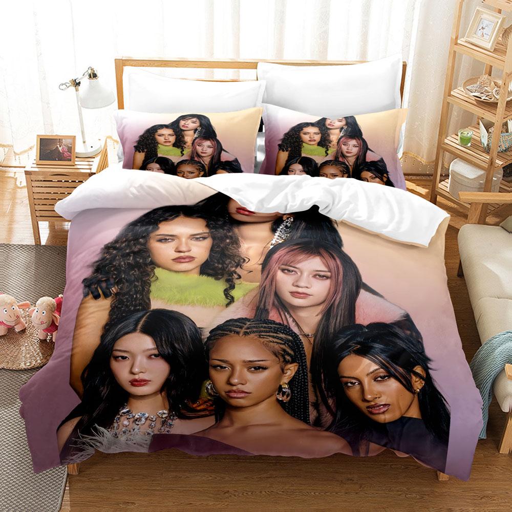 Katseye Pop Music Duvet Cover Set 1 Duvet Cover + 2 Pillowcases Famous Girl Group Fan Bed Linens Gift New Cool