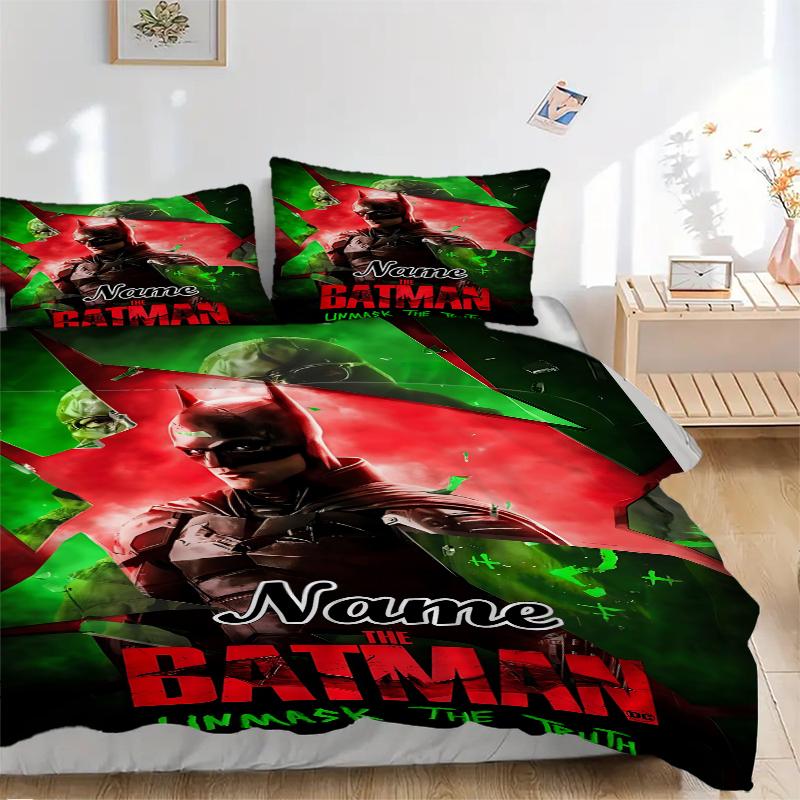Custom Textile Batman Bedding 3 Piece Set HD Print Duvet Cover Pillowcases for Teens Adult Bedroom Decoration