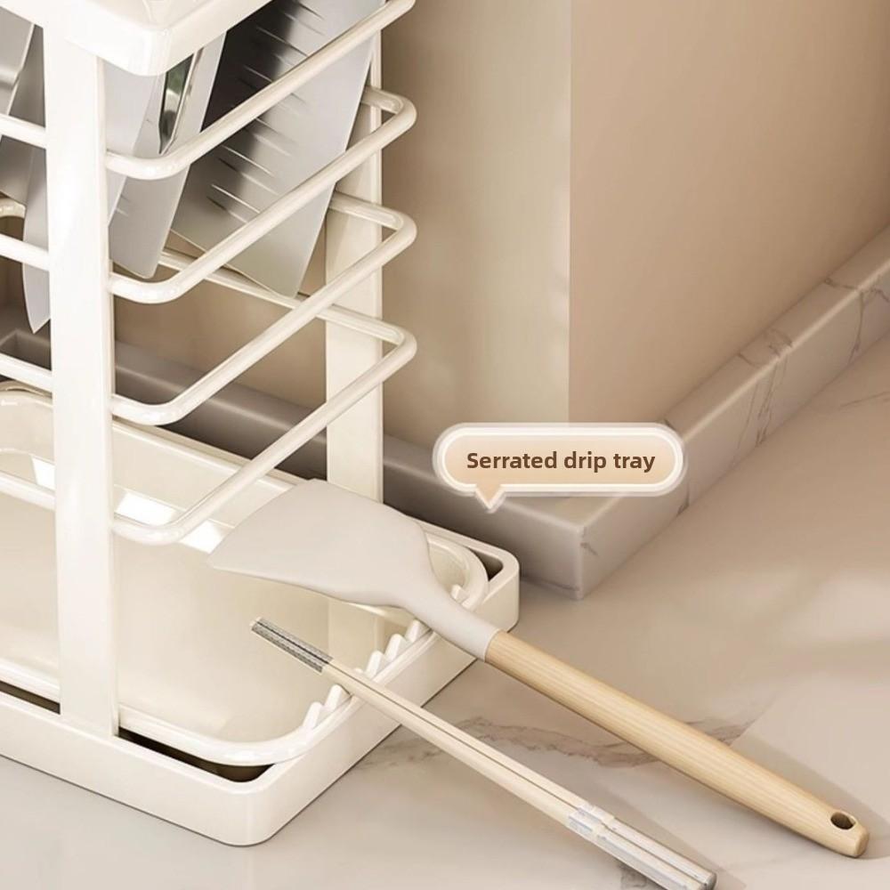 Rustproof Countertop Drainage Rack Thickened with Drain Pan Multi-functional Storage Rack Waterproof Hollow