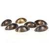 1/6pcs Cup Drawer Half Moon Furniture Hardware Retro Shell Pull Kitchen Drawer Wardrobe Door Antique Brass Iron Handles